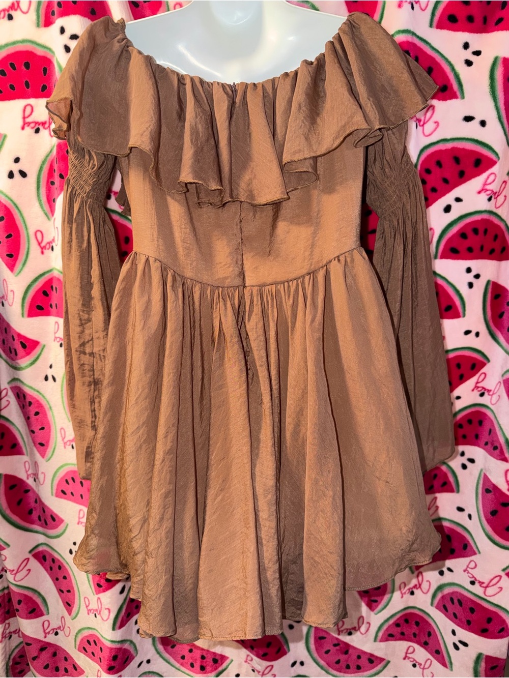 🤎 Cider Milkmaid Ruffled Romper - Picture 6 of 7